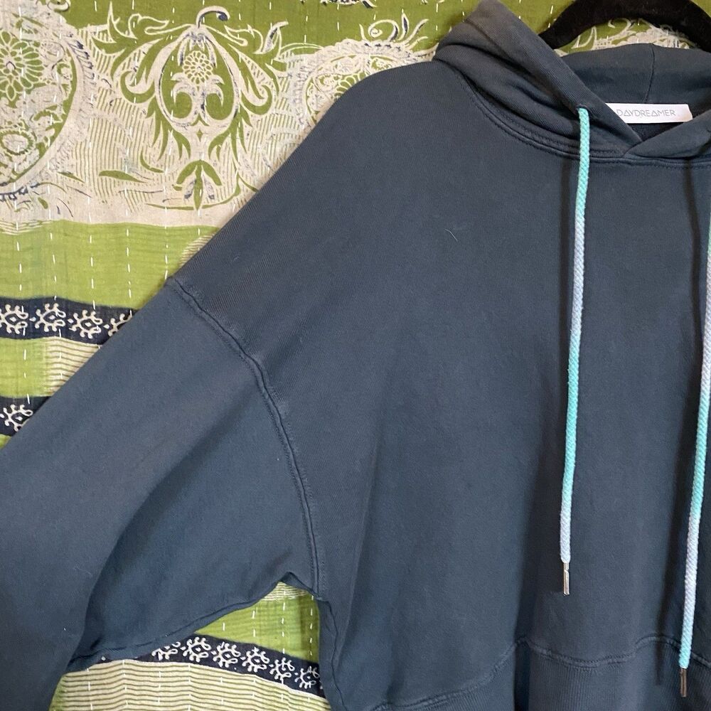 Daydreamer Vintage Black LA Shrunked Eye Cropped Hoodie Size Small - Picture 5 of 15